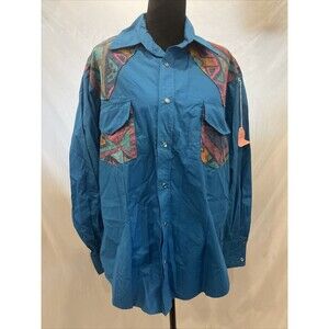 Men’s Custom western long sleeve button down shirt Large New Cowboy Rodeo